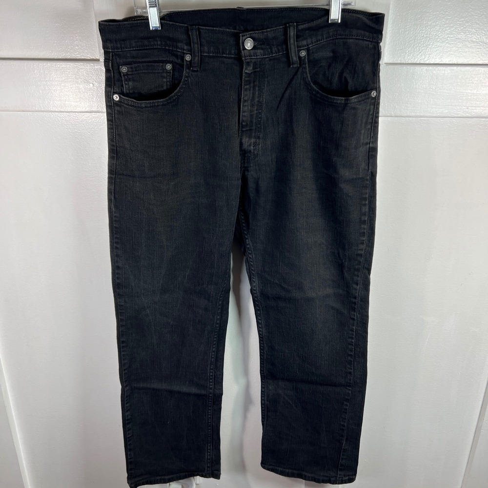 Levis 559 Relaxed Straight Jeans Mens 36x30 Faded Black Denim Stretch Pant